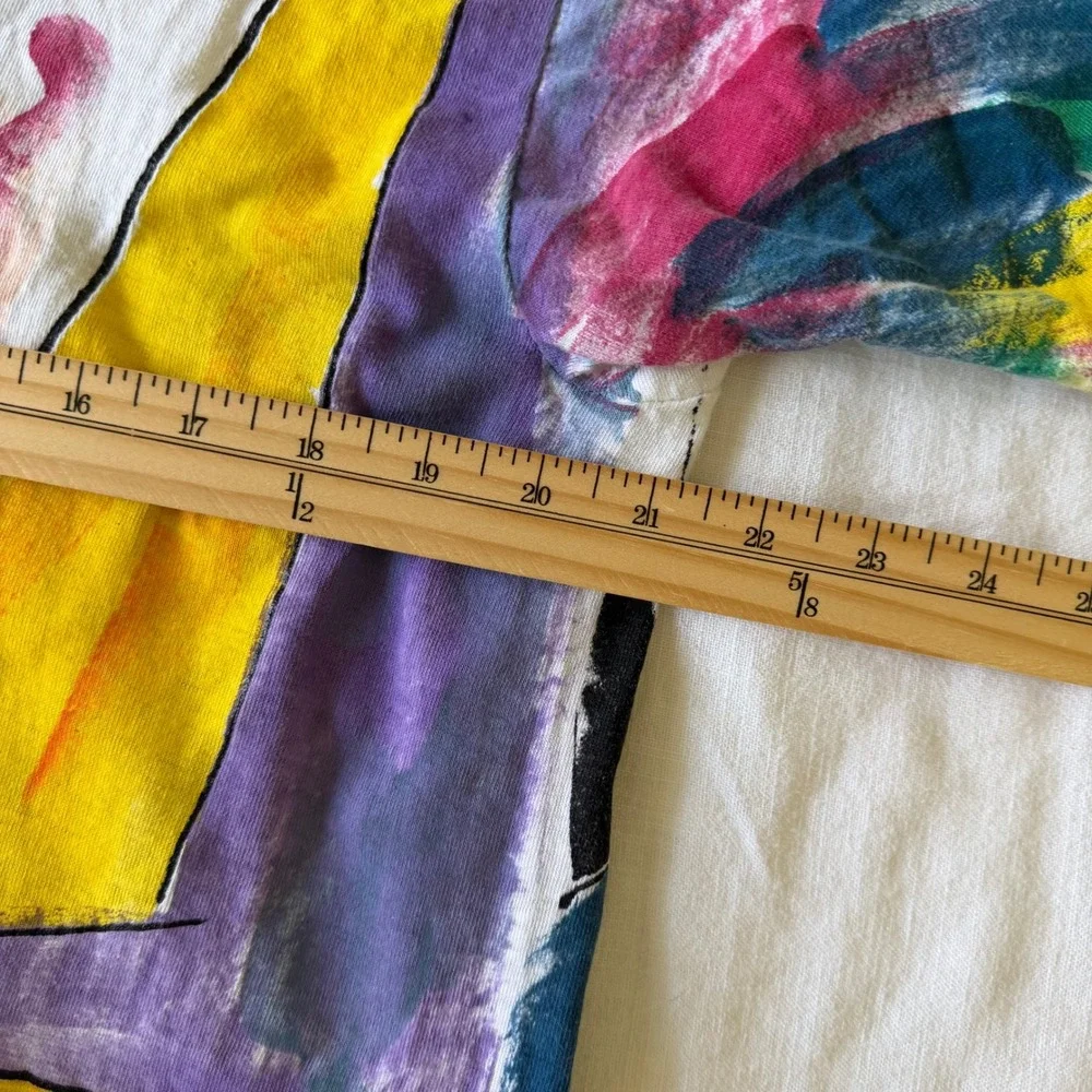 Kolorway‎ USA Abstract Art Music Piano Guitar AOP T-Shirt Sz M Multi Color